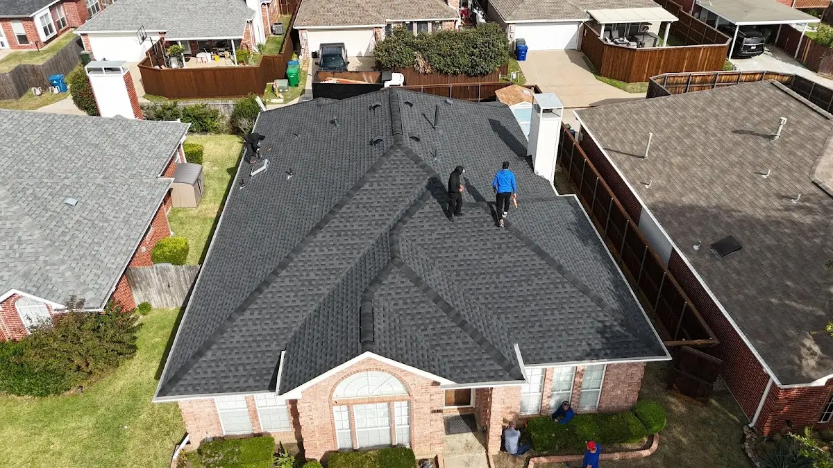 Slate & Tile Roof Repair work in progress on a Copperas Cove property